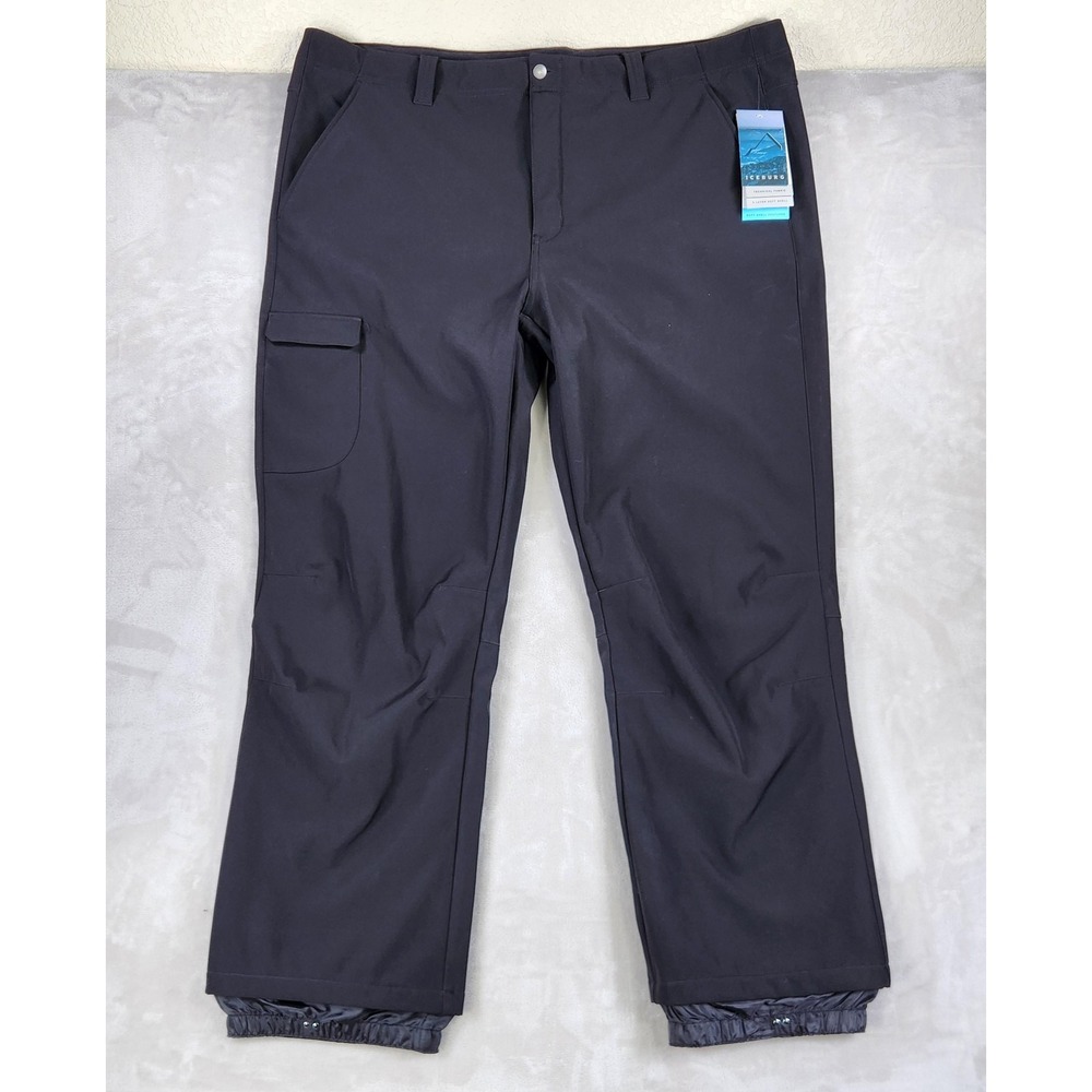 Iceburg Mens 2XL Black Softshell Insulated Ski Snow Pants 44x32 Wm3-115yb-x